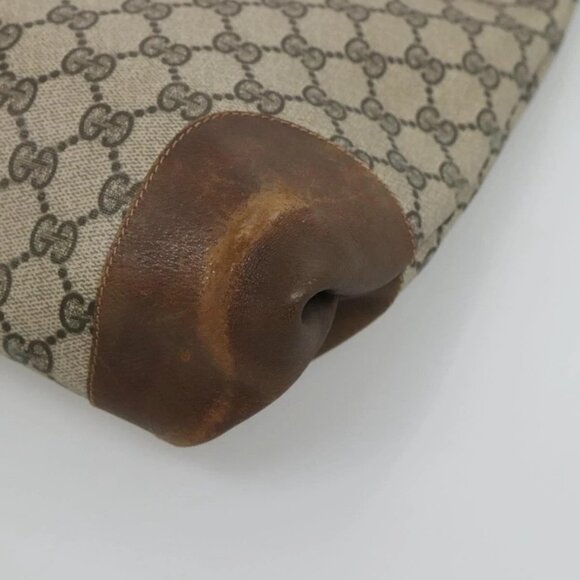 GUCCI GG Supreme Web Sherry Line Tote Bag PVC Beige Auth ep9399 - Picture 5 of 16